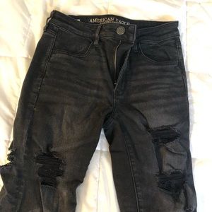 american eagle black high-rise jegging